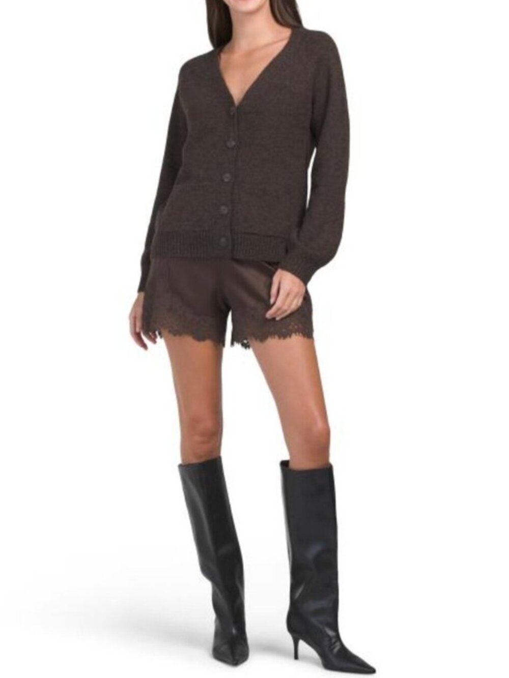 WILLOW & WIND 2pc Sweater And Satin Shorts Set